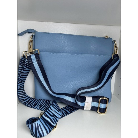 Iman Small Blue Purse with two straps New without tags crossbody - Picture 3 of 10